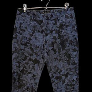 Banana Republic Sloan Blue Floral Ankle Pants Slim Fit Size 2